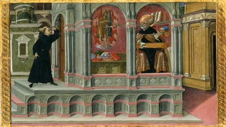 聖アウグスティヌスが見た聖ジェロームと洗礼者ヨハネ 1476年