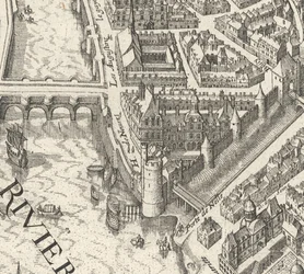 オテル・ドゥ・ヌヴェール、1615年メリアン設計のパリ図に描かれている - David Rumsey