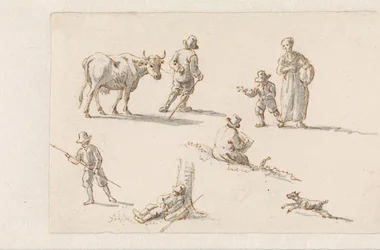 洞窟に避難するアエネアスとディド De Aeneas (シリーズ タイトル) のエピソードを含む絵画のデザイン