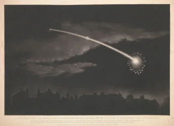 1850年2月11日夜、11時12分前にパディントンで目撃された流星の写真。