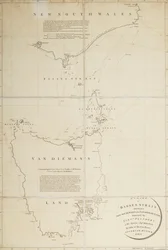ニュー・サウス・ウェールズとヴァン・ディーマンズ・ランドの間にあるバス海峡の海図。ハンター総督