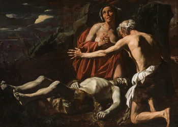アダムとイブは、アベル、1632-1635の死を悼みます。