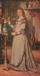 Distaffを持つ少女、c1873