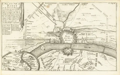ベレグ・ヴァン・ボン、1703年 ボンヌの町とブルゴーニュの砦の平面図 (...) (オブジェクトのタイトル)