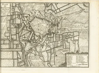 ベレグ ヴァン ベテューネ、1710 年 連合国に包囲されたアルトワのベテューヌ要塞都市の地図 (オブジェクトのタイトル)