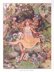 妖精のいるパンジー、レディアン童話、1914年のイラスト