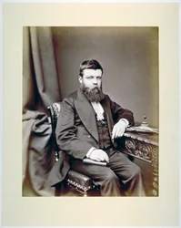 TC Fendick、Worshipful Company of Glaziers のマスター、マスターのバッジを身に着けている、c1865