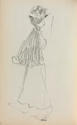 イタリアのスケッチブック：立っている女性のプロファイルページ130、1898〜1899。