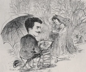 ロプスがオリーブの摘み取り作業員を描いた1877