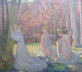「春の風景の聖なる森の人物」、1897