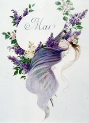 5月 "La Chanson du mois" ジェローム・ドゥーセ作 挿絵：モーリス・ルロワール編 ランス 1904年L.ミショー