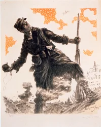 フランス第一次世界大戦の宣伝ポスター毛深い日。 1915年12月25日と26日、パブ。 1915