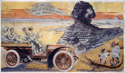メルセデスは最も素晴らしい車、1900 年頃 (イラスト)