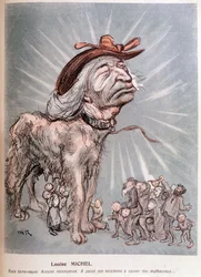 犬としてのルイーズ・ミシェルの漫画 "ニューファンドランド種（Newfoundland）、報酬なし、不幸な人を救うためにその存在を費やした。"