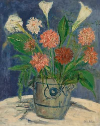 アロエとダリアの花瓶、1932年頃（油彩・キャンバス）