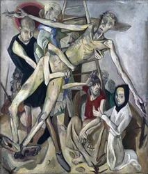 Laskeutuminen ristiltä. Max Beckmannin (1884-1950) maalaus öljy kankaalle