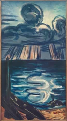 大きな雲のある海