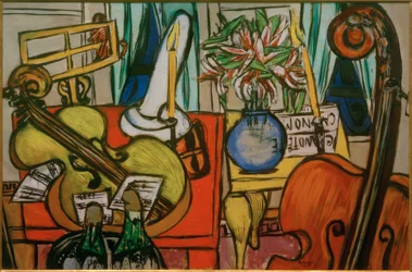 チェロとバス・ヴァイオリンのある静物画