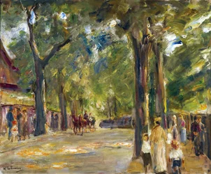 ワンゼーのグロッセ・ゼストラッセ上の人物たち par Liebermann, Max (1847-1935).キャンバスに油彩、サイズ：60,4x72,5、1920年頃、個人蔵