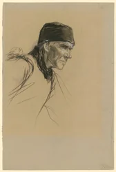 オランダ人農夫の頭部（絵画「歩く農夫」のための習作）