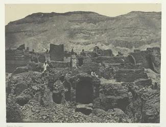 Medinet-Habou、パパの都市の遺跡、テーベ、184951年、1852年印刷。