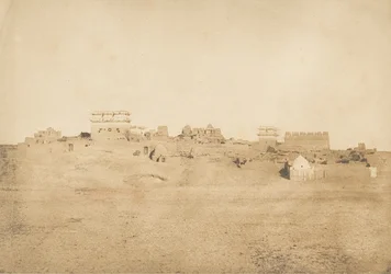テーベのルクソール村の一部の眺め、1849～50年。