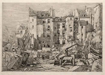 1862年のパリの古い家屋の解体。