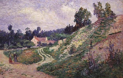 モリニュス「谷間の道」（油彩・ボード