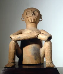 コート・デュ・ゴルフ（マヤ）のアート。メキシコ、ベラクルス州のホワイトアース。テラコッタ製の雨の神（250～550年）。