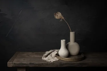 陰影のある花瓶の静物