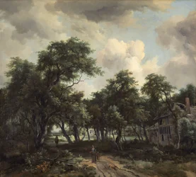 木々の間の小屋、1664年頃