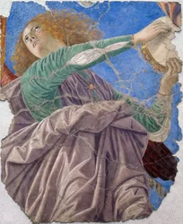 Melozzo da Forliによる音楽家の天使、1480年頃（フレスコ画）