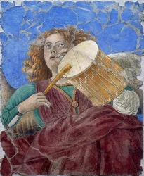 音楽を作る天使。 1480年頃