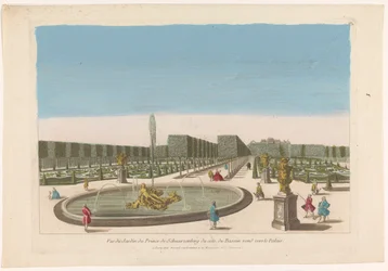 ウィーン市の近くにあるパレシュワルツェンバーグの庭の噴水の眺め Vue du Jardin du Prince de Schwarzenberg duCôteduBassin around Vers Le Palais（オブジェクトのタイトル）