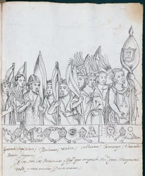 Ms Hunter 242 f.246rメキシコ州の代表、ヒストリアデトラスカラ出身、Diego Munoz Camargo