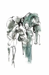無題、2018年（紙に水彩画）