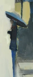 雨のパリ、2017年（紙に水彩画）