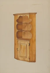 コーナーカップボード、1938年頃