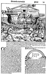 Hartmann Schedelによる1493年の本「ニュルンベルク年代記」のページ。