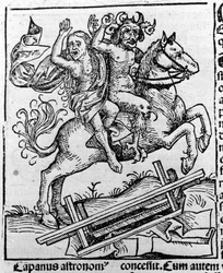 安息日を狙う悪魔と魔女 by Hartmann Schedel Liber chronicarum Nuremberg 1493年