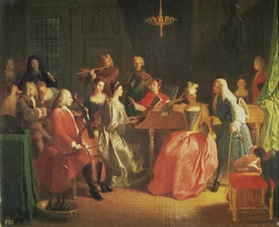 音楽の夕べ（キャンバスに油彩）