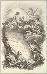 チャールズサックビルの墓の口絵、ドーセット伯爵...、ca。 1736年。