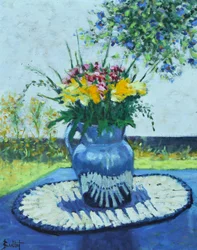 青い花瓶 2003年 （油彩・板）