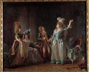 ミシェル・ガルニエ（1753-1819）の「龍の旅立ち」の絵。1780年 薄暗い。0.54 x 0.65 m パリ、カルナヴァレ美術館