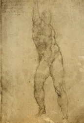 ミケランジェロが描いたヌード研究。ギャラリーデルアカデミア、ヴェネツィア