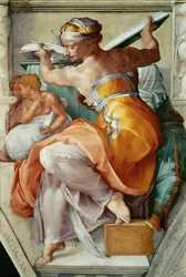 預言者と巫女：リビアの巫女、バチカンのシスティーナ礼拝堂天井画、1508-1512年