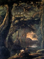 Coot hunting, Michelangelo Cerquozzi (Michelangelo delle Battaglie, 1602-1660)作, 油彩・キャンバス, 67x51 cm.