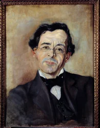Paul Leautoud (1872-1956) 作家およびコラムニストの肖像。 Theodore Catti の絵画、20 世紀