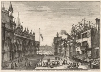 ヴェネツィアの景色：Piazzetta S. Basso、1741年。