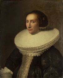 ラフのある女性の肖像、1638年。